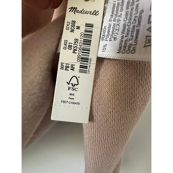 Madewell Betterterry Relaxed Turtleneck Sweatshirt Tan size Medium - Picture 8 of 12
